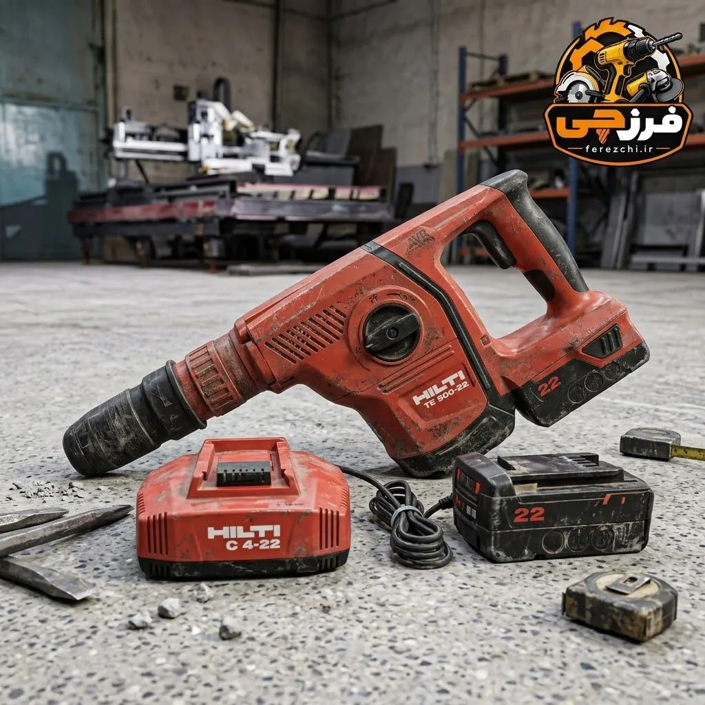 چکش تخریب شارژی هیلتی TE 500-22 اورجینال | بریکر باتری SDS-Max نرون با انرژی ضربه ۸.۱ ژول و ضدارتعاش AVR | استوک